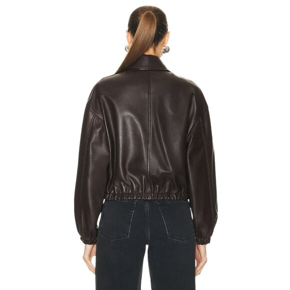 Women's Brown Leather Jacket - Picture 2 of 13